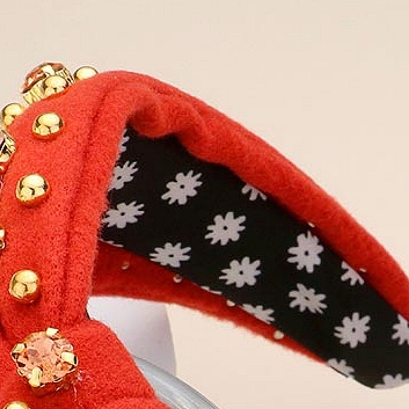 Orange Oval Crystal Ball Knot Headband Hair Bling Jewel Statement Accessory - Picture 3 of 8